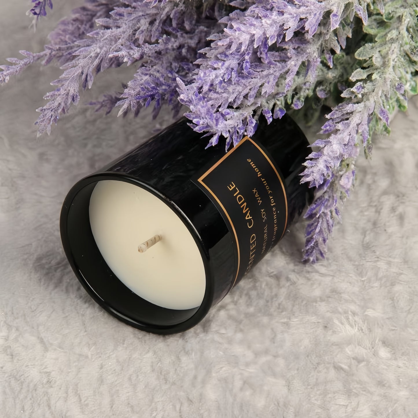 Black glass scented candle gift box