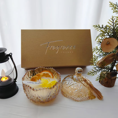 Roman pineapple and orange scented candle gift set