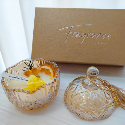 Roman pineapple and orange scented candle gift set